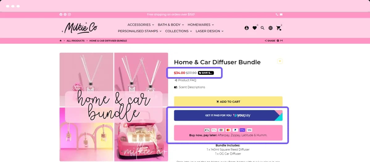 Milkie Co product page