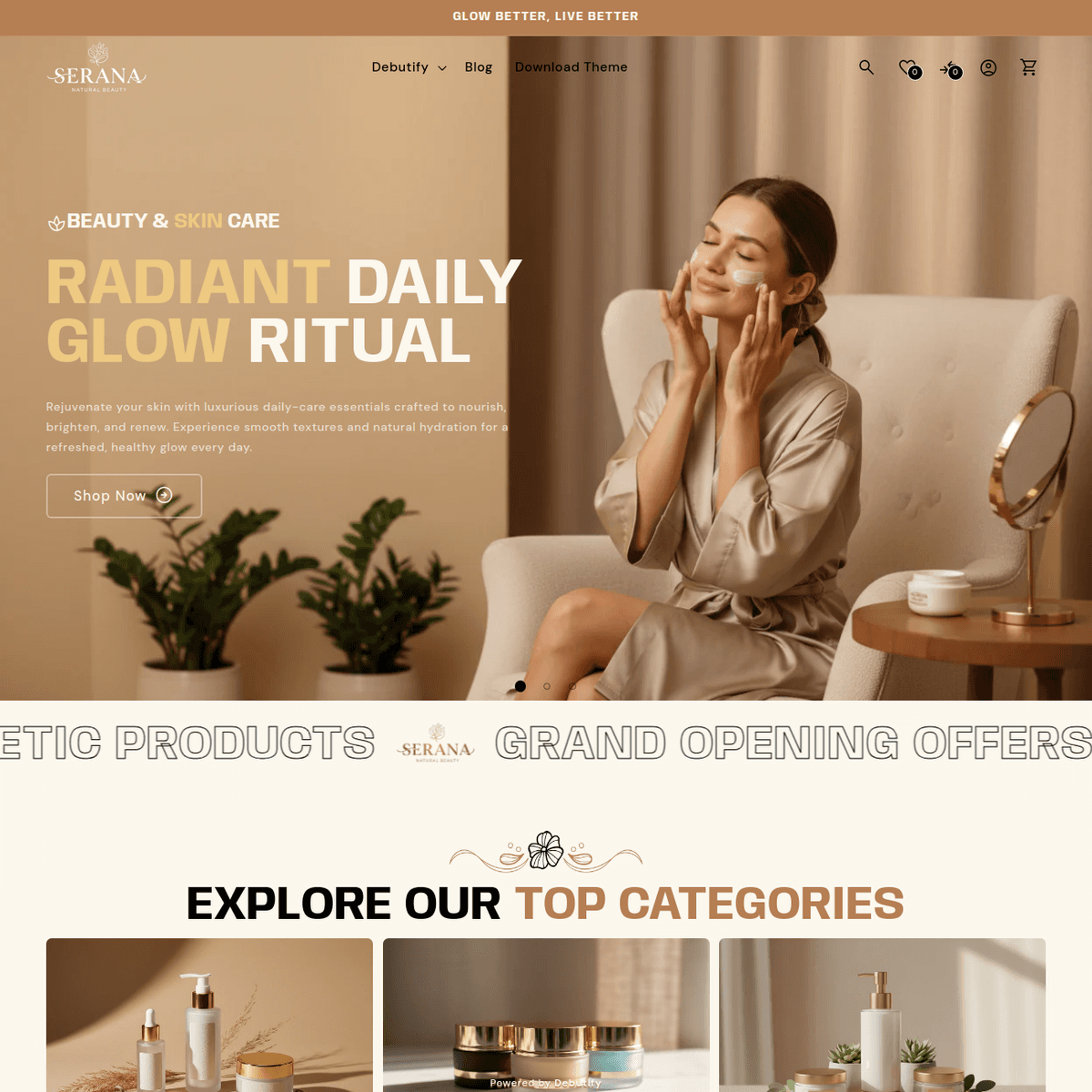 Debutify Beauty desktop