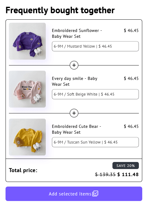 Product Upsell Bundles