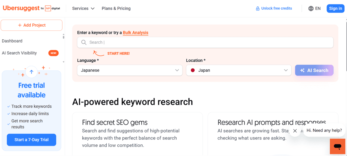 Runner-Up Ubersuggest