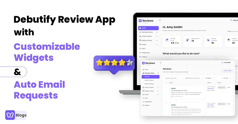 Debutify Review App with Customizable Widgets & Auto Email Requests