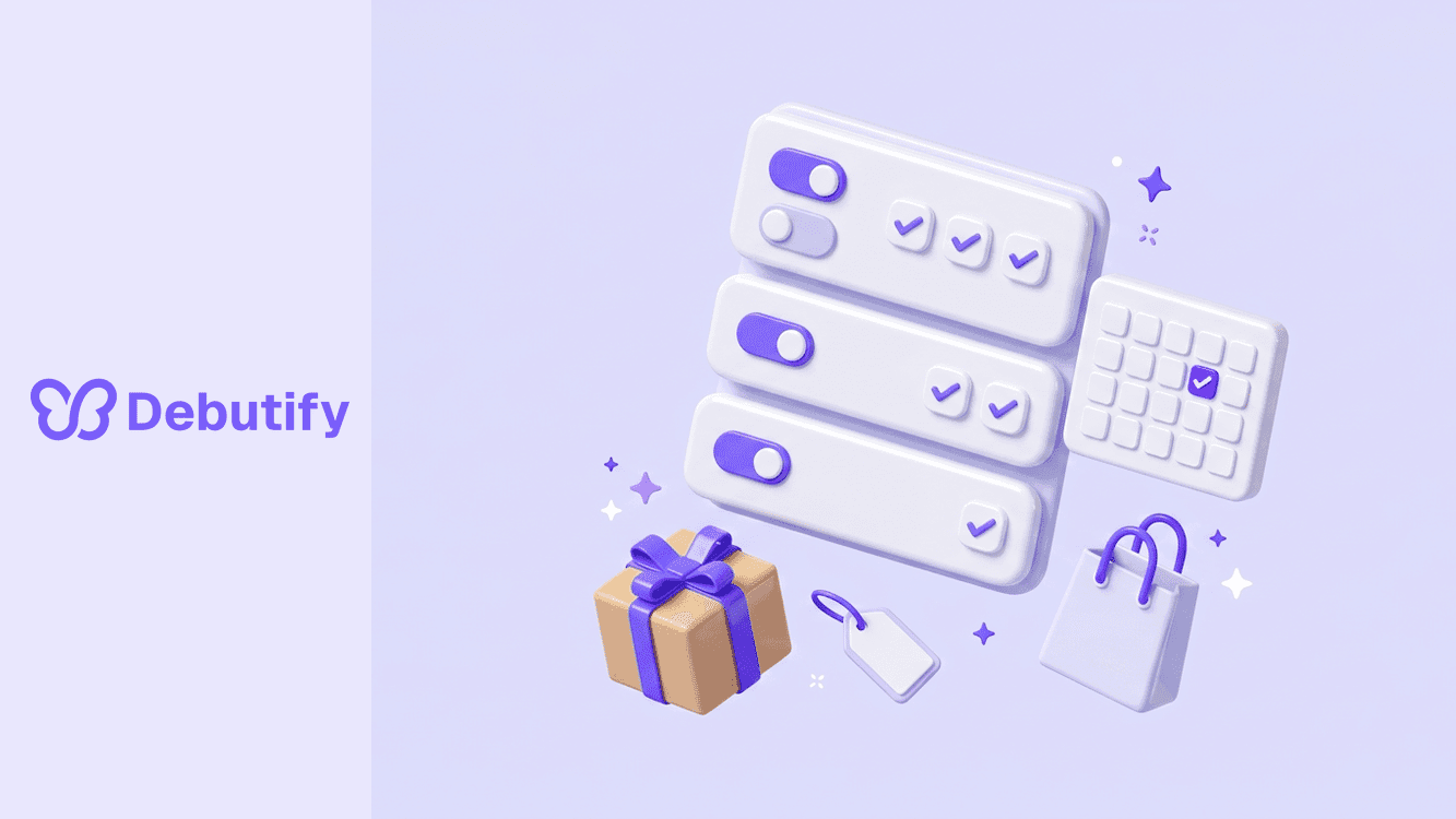 Shopify October 2026 updates on a changelog board with toggles and shipping boxes