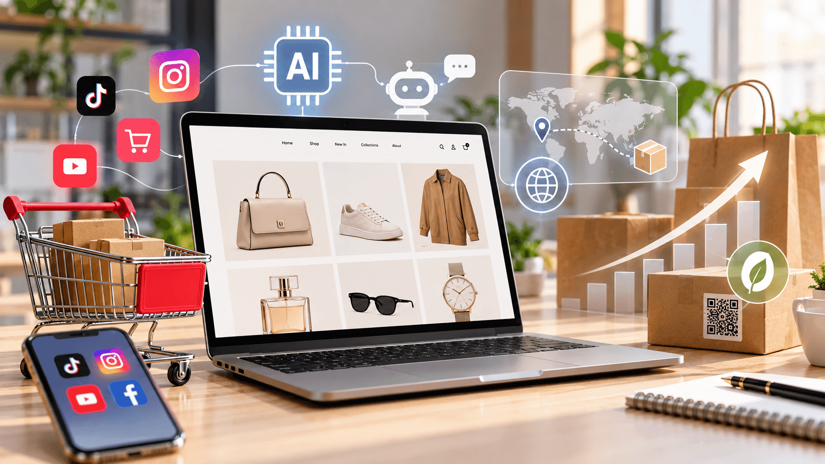 Ecommerce Growth Workspace with AI and Shipping