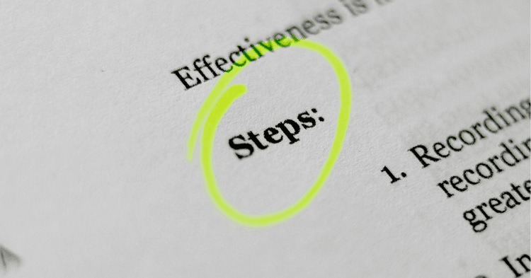 A word circled with a yellow marker indicating the procedure in an SOP