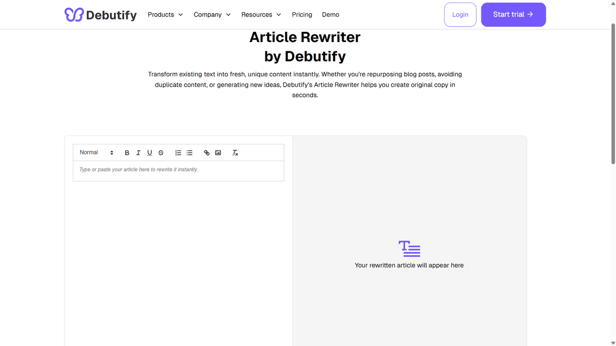 Article Rewriter by Debutify