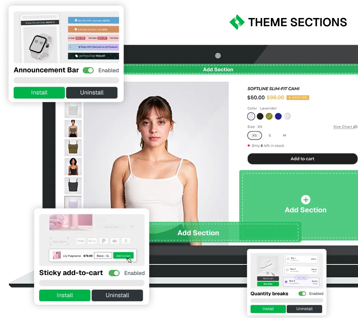 Theme sections preview