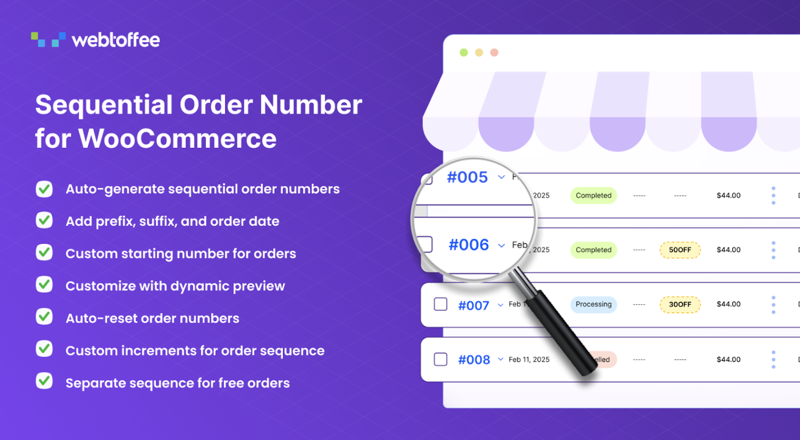 Sequential Order Numbers